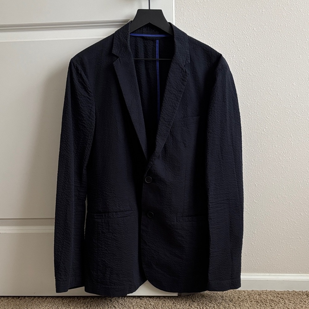 Armani Exchange Textured Navy Blazer